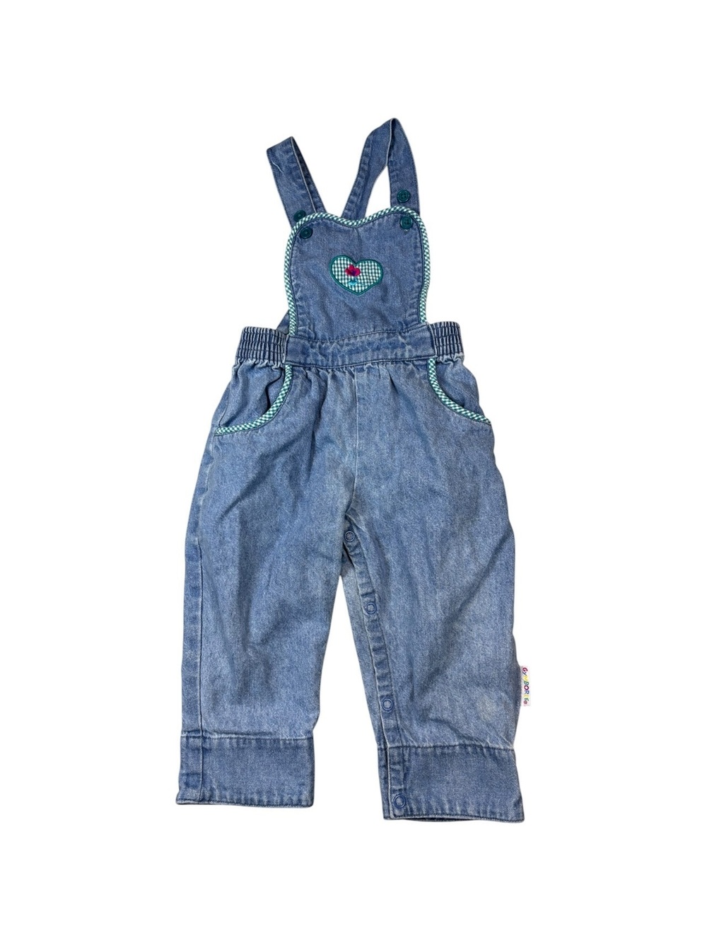 Gymboree Vintage Denim Heart Overalls Kids XS
